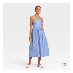 Sleeveless blue and white A New Day dress NWT